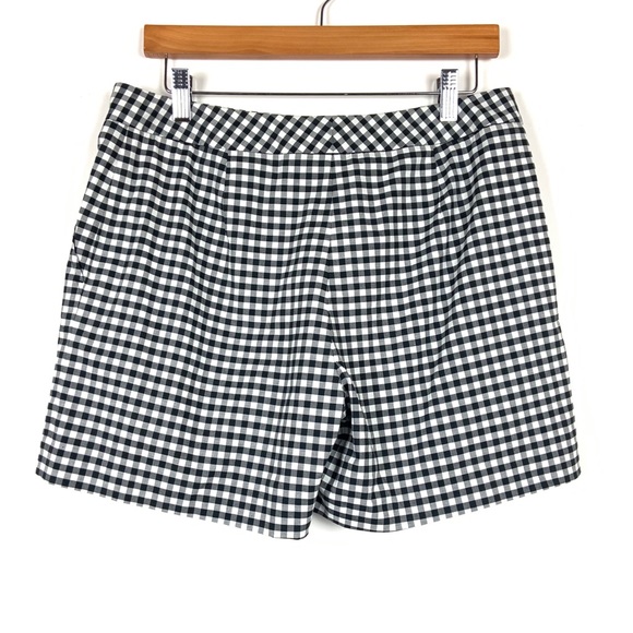 J. Mclaughlin Gingham Shorts Sz 6 Black White - Picture 2 of 7